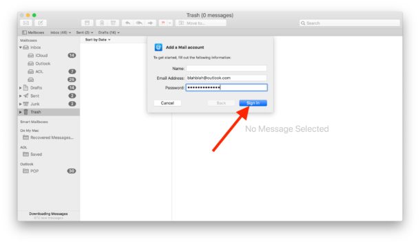 add outlook as extension for sharing mac mail